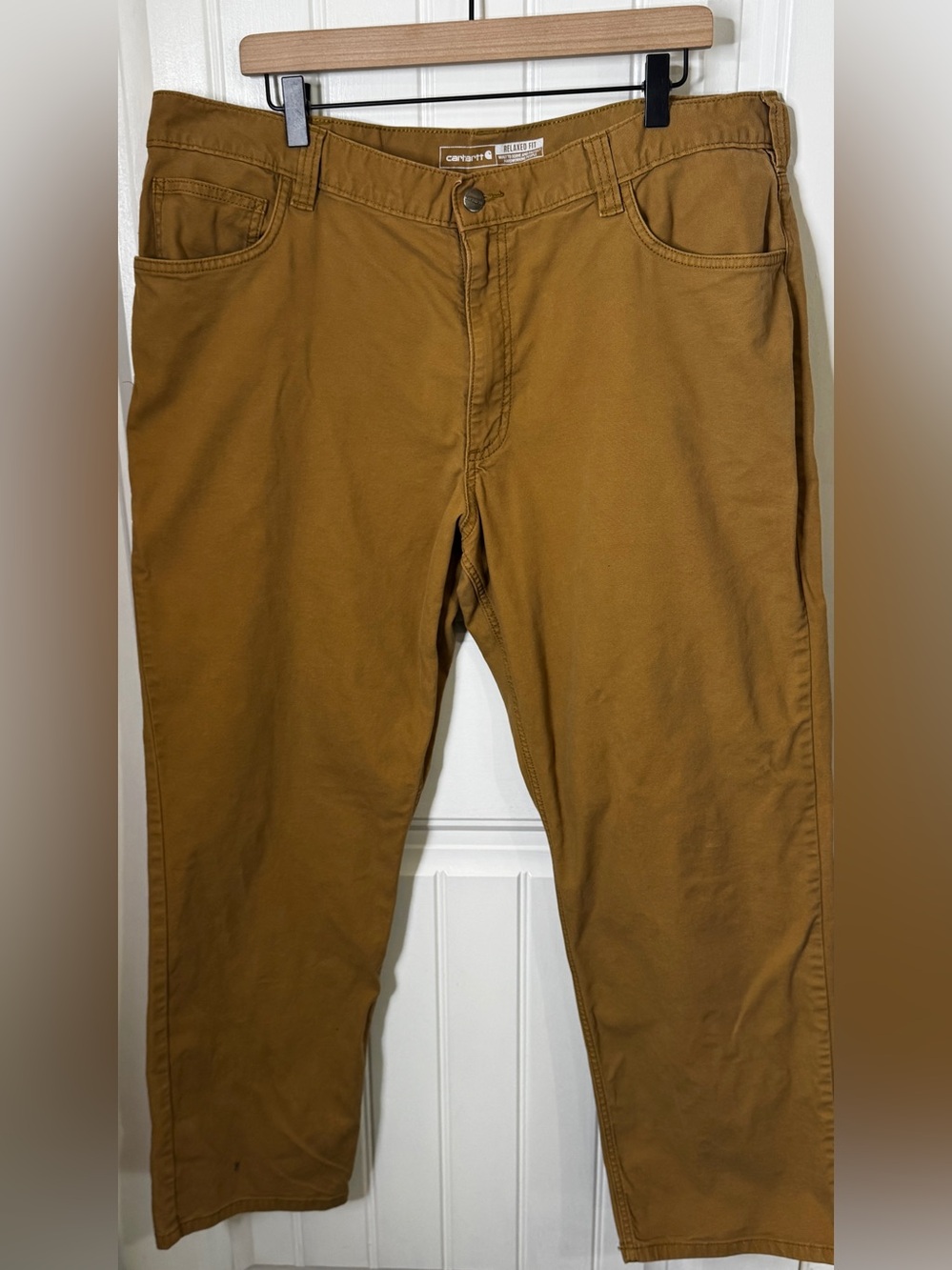 Carhartt Rugged Flex Work Pant 40x30 Mens Brown Camel Relaxed Fit Canvas Utility
